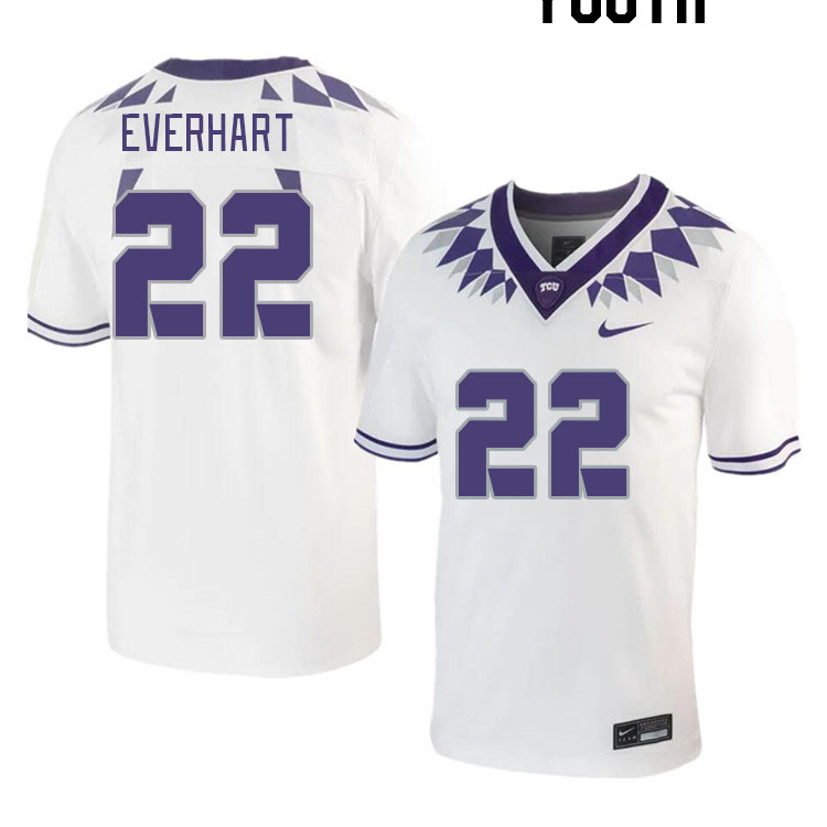 Youth #22 Major Everhart TCU Horned Frogs 2023 College Footbal Jerseys Stitched-White - Click Image to Close